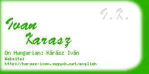 ivan karasz business card